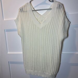 New First Love Cream V-Neck Sweater Vest